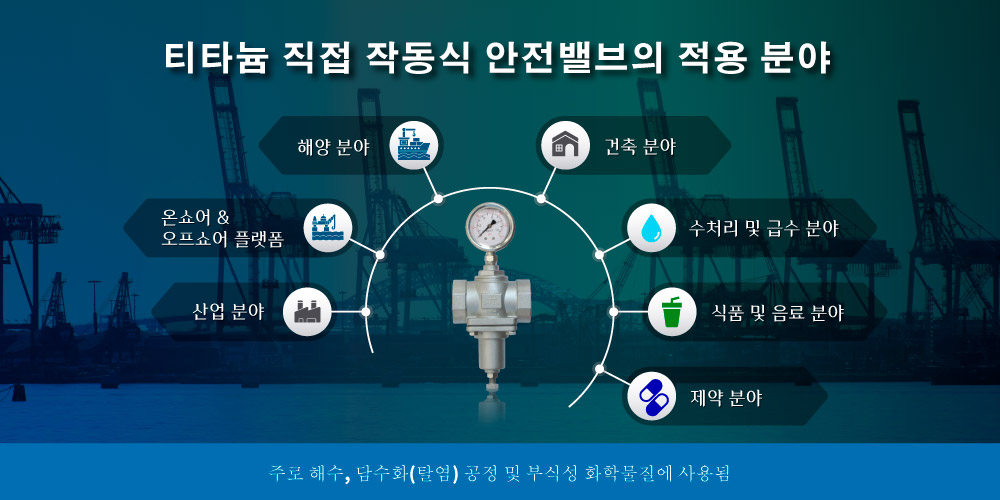 Z-Tide 티타늄 직동식 압력 릴리프 밸브 적용 분야