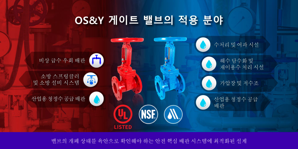 Hants OS&Y 게이트 밸브의 적용 분야