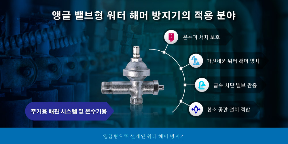 앵글 밸브형 워터 해머 방지기의 적용 분야 Z-Tide 앵글 밸브형 워터 해머 방지기의 적용 분야